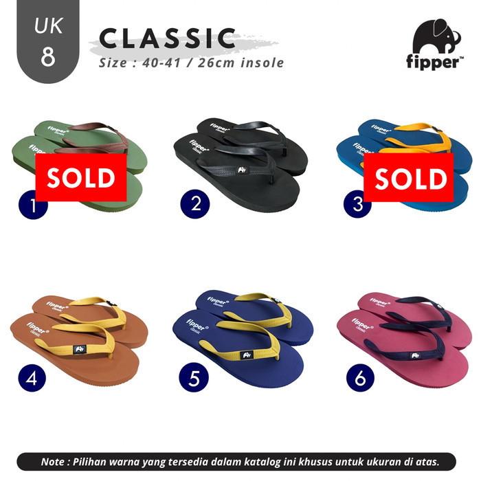 Cabre Fipper Classic / Sandal Jepit Pria Size 8