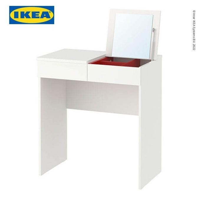 IKEA BRIMNES Meja Rias Putih dengan Cermin 70x42 cm