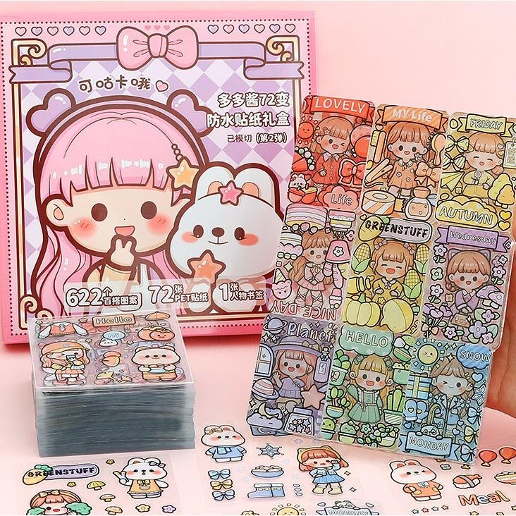 

ad-3 72 Lembar Stiker Box Aesthetic Edisi Dodo Girl 1 Box TLD80 Terlaris