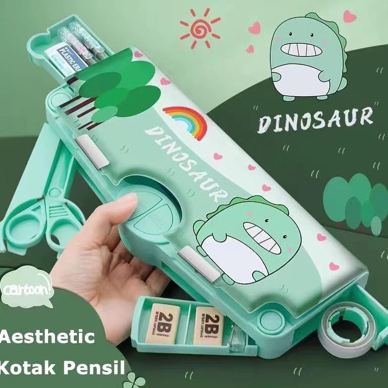 

wd-54 (COD) Kotak Pensil Multifungsi Lengkap Peruncing Gunting Isolasi Penghapus Penggaris Kotak Pensil Multifungsi Motif Unicorn / Dinosaurus / Astronot Untuk Anak Lengkap Peruncing Gunting Isolasi Penghapus Berkualitas