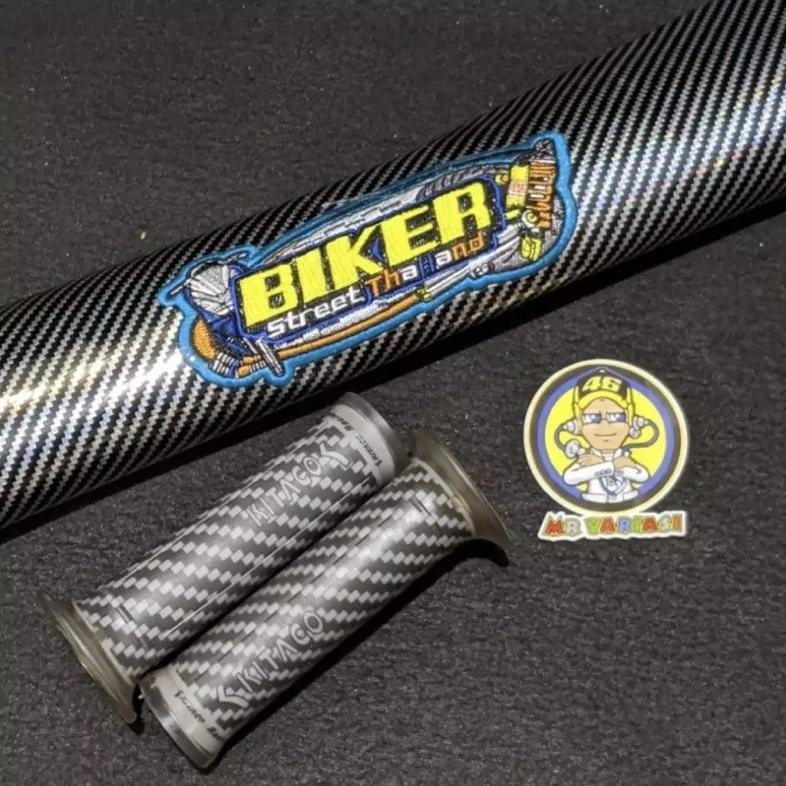 LKJ KULIT JOK CARBON + HANDGRIP / SARUNG JOK + GRIP / BIKER UNIVERSAL THAILOOK TERLARIS