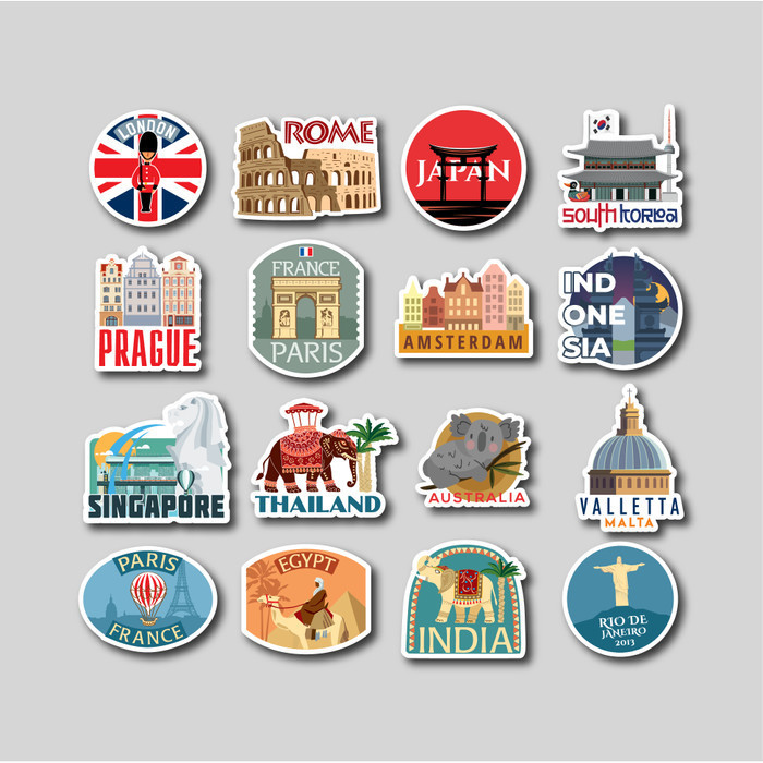 

STICKER PACK WORLD TRAVEL STICKER TUMBLER STIKER LAPTOP KOPER HELM K01