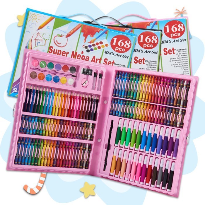 

DOS Drawing 168 IN 1 Set Mewarnai dan Melukis Lengkap dengan Cat Air K01