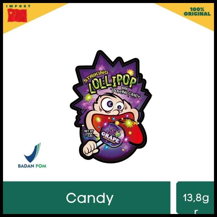 

Striking Lollipop With Popping Candy - Permen Lollipop