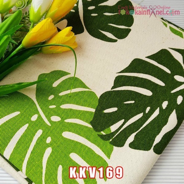 

KKV169 Kain Kanvas Motif Monstera Ukuran 1mx145cm
