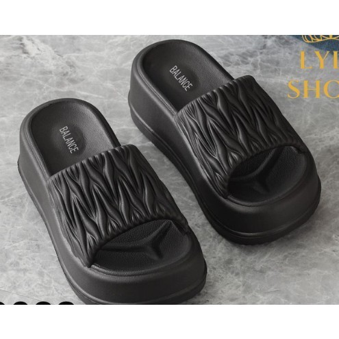 Sandal Selop Wanita Jelly Balance Hak Tinggi 6038