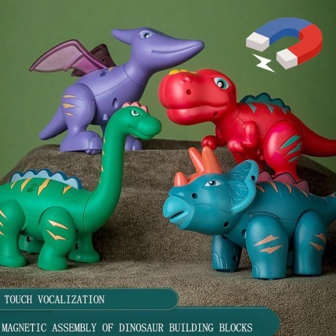 DIY Dinosaurs Magnetic Merakit Dino Mainan Anak Dinosaurus Magnet