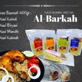 

fb-43 Beras basmati dan Bumbu Nasi Kebuli Kabsah Biryani Mandhi Instan AL-BARKAH 400g paket hemat Terlaris