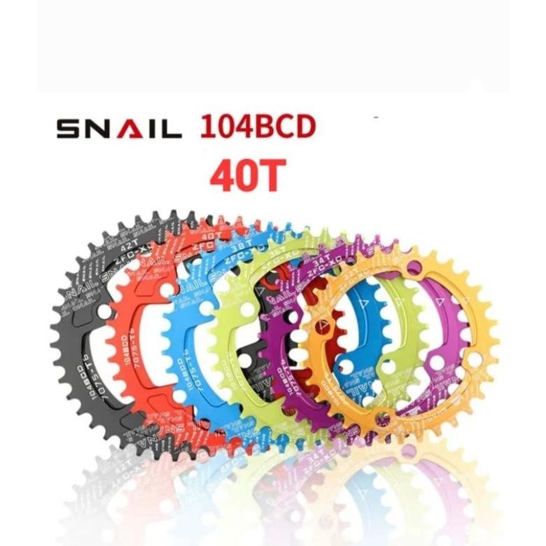 Premium Snail Chainring 40T BCD 104mm Narrow Wide Chain Ring Crank Arm 40T BCD 104 mm Hitam