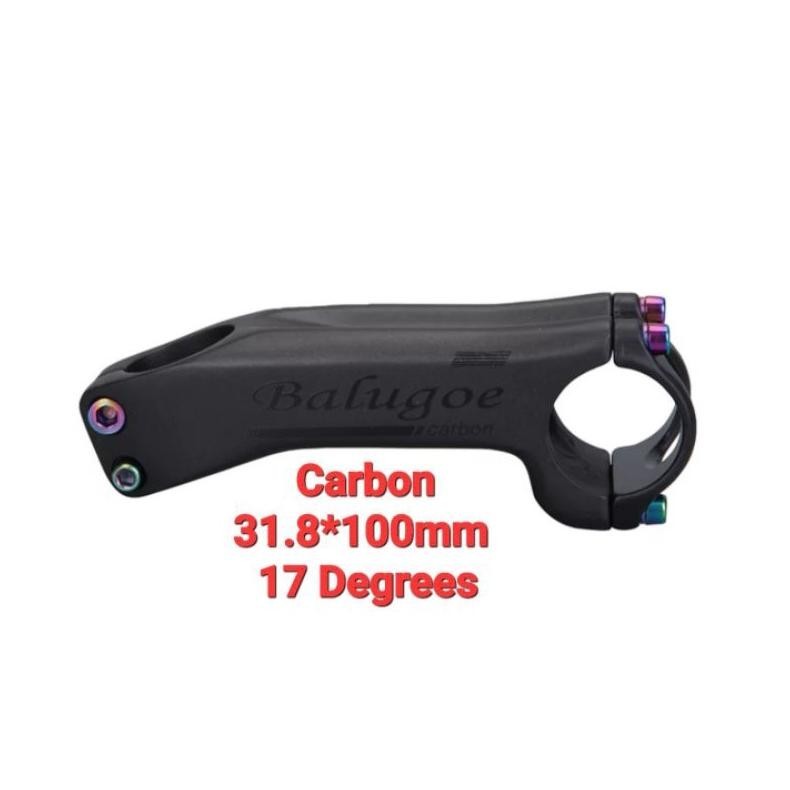 Premium Balugoe Stem Carbon 10 Cm 17 Derajat Stem Dropbar Stang Handlebar Sepeda Roadbike MTB