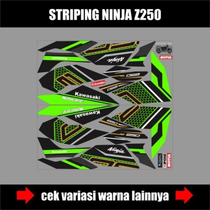 Decal Striping Ninja Z250/Stiker Variasi Ninja Z250