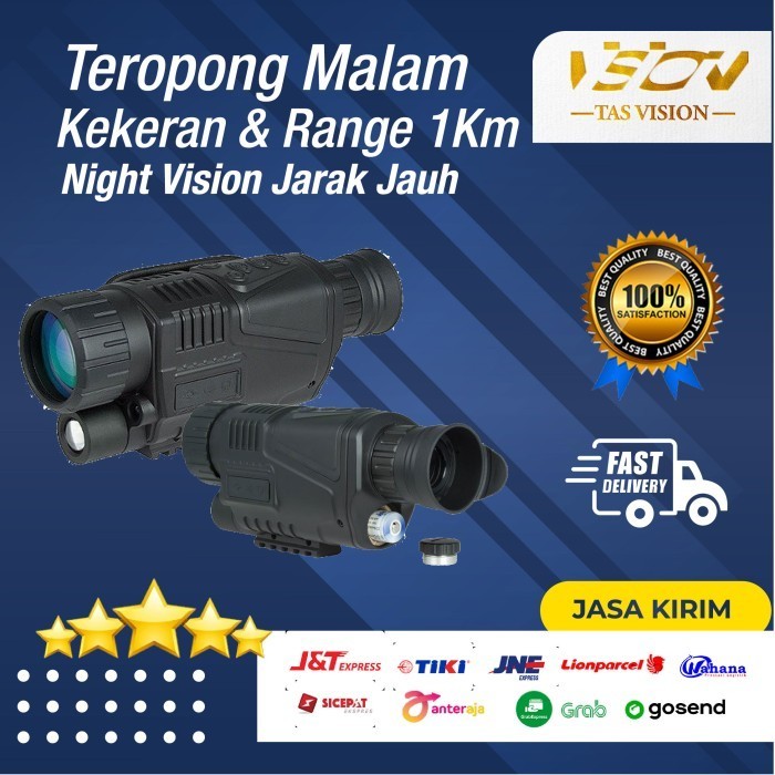 Teropong Malam Night Vision Jarak Jauh Monocular Telescope 1000M Hitam