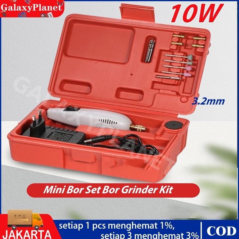 {BARU} Mini Bor Set Bor Grinder Kit/Mini Drill / Mini gurinda/mini drill premium series box merah/Mi