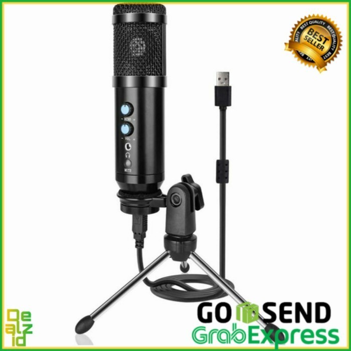Taffstudio Tech Microphone Condenser Usb Mikrofon With Stand Ud 900Fx