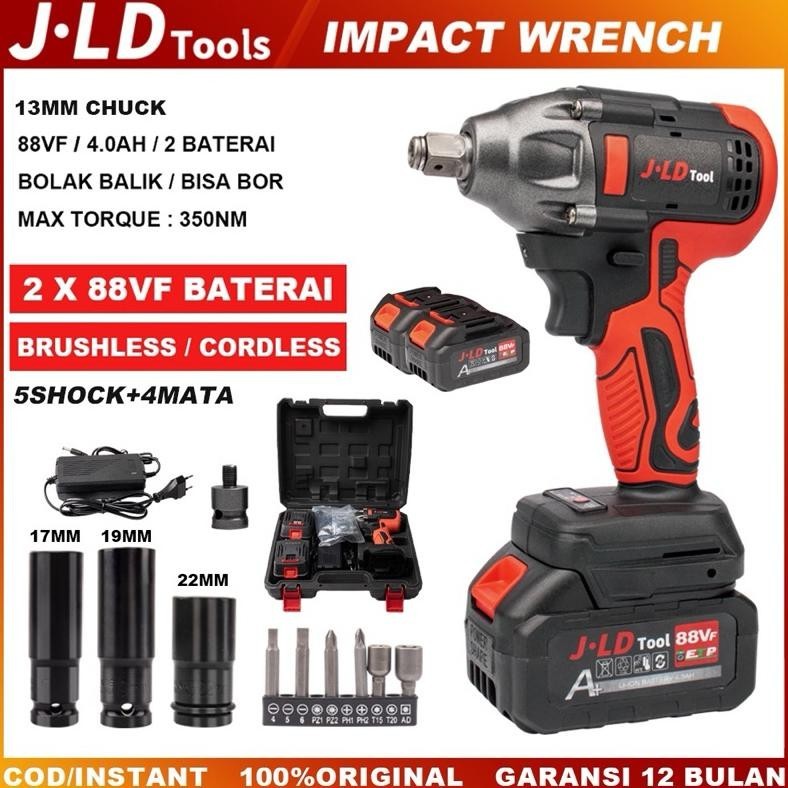 {BARU} JLD Impact bor baterai 88VF mesin bor impact bor cas impact baterai jld 88v original baterai 