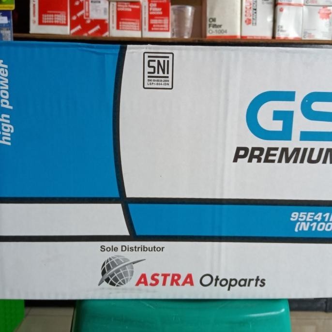 Aki mobil/ Genset/ GS Astra Premium N100/ GS N 100 Basah/ 95E41 100AH