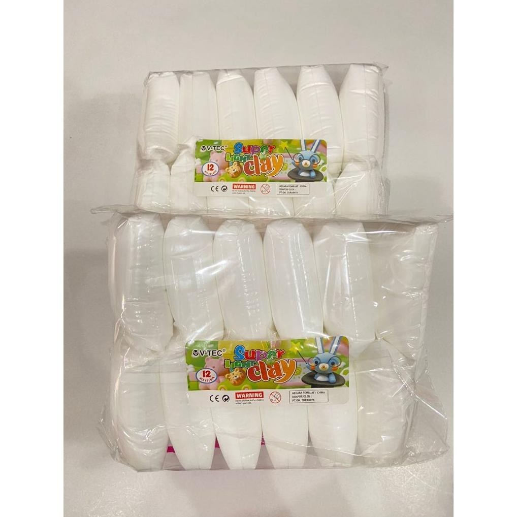 

V-Tec Super Light Clay 12 Pcs White Color/Clay Putih 1Pk Isi 12