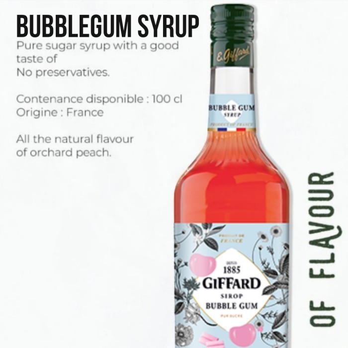 

Giffard syrup Bubblegum flavour 1L Sirup giffard permen karet 1liter