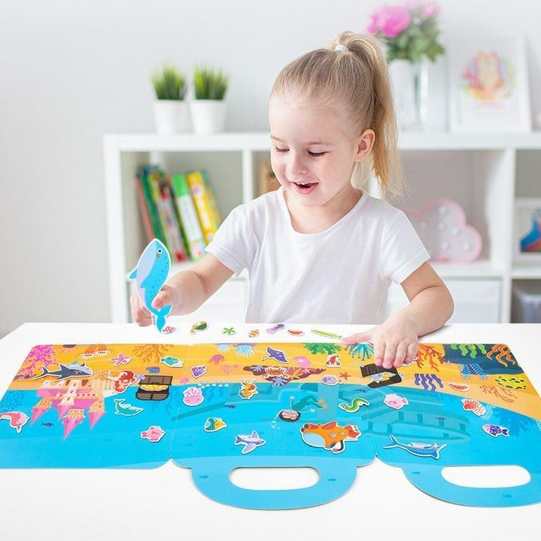 

BisaCod Buku Sticker Magnet Anak/Reusable Sticker Bahan Magnet /Sticker Activity Book/Mainan Edukasi Anak Murah