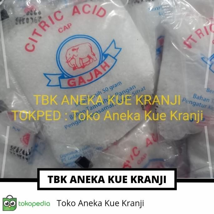 

READY STOCK CITRIC ACID CAP GAJAH/CITROEN ZUUR PER PAK 50 GRAM X 20 PCS !!!!!