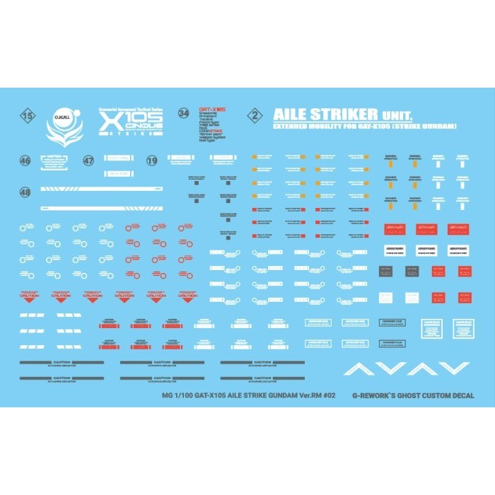 G-Rework Mg Aile Strike Gundam Ver. Rm Water Decal Sticker