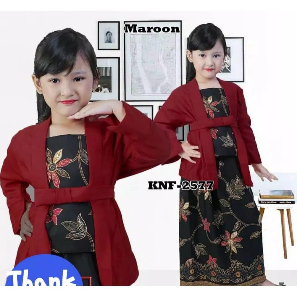 er-56 (COD) PAKAIAN KEBAYA ANAK PEREMPUAN LENGAN PANJANG UMUR 1-7 TAHUN-KUTU BARU ANAK PEREMPUAN LEN
