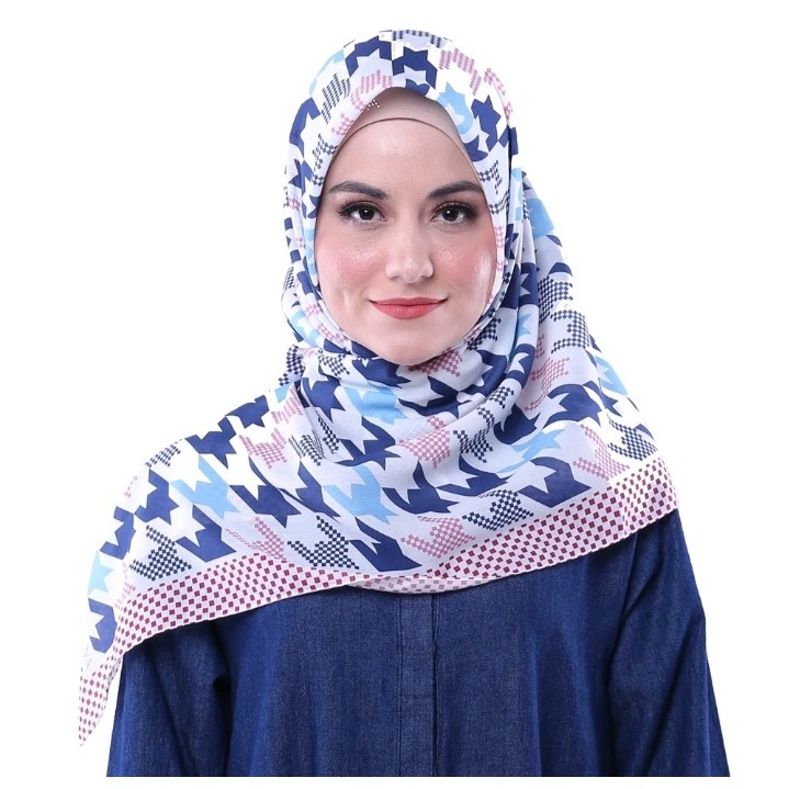 Zoya Segi Empat Full Motif Kerudung Hijab Jilbab Triva Scarf