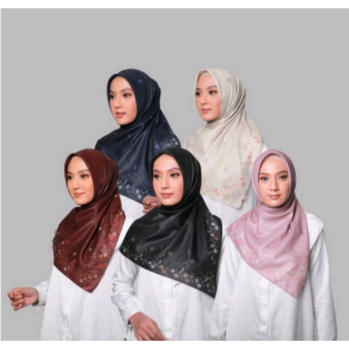 Zoya Segi Empat Polos+motif Kerudung Hijab Jilbab Uzbeki Scarf