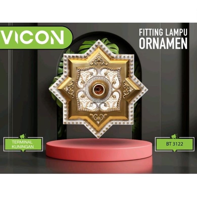 Promo Fitting Lampu Hias Plafon / Fiting Lampu Ornamen Vicon / Fitting Lampu Motif/ Ornamen Vicon/ F