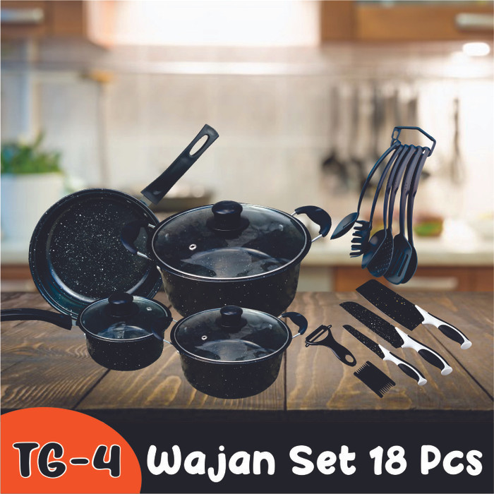 [Cod] Promo Panci Set Teflon Marble 13 Pcs Cookware Set Tutup Kaca