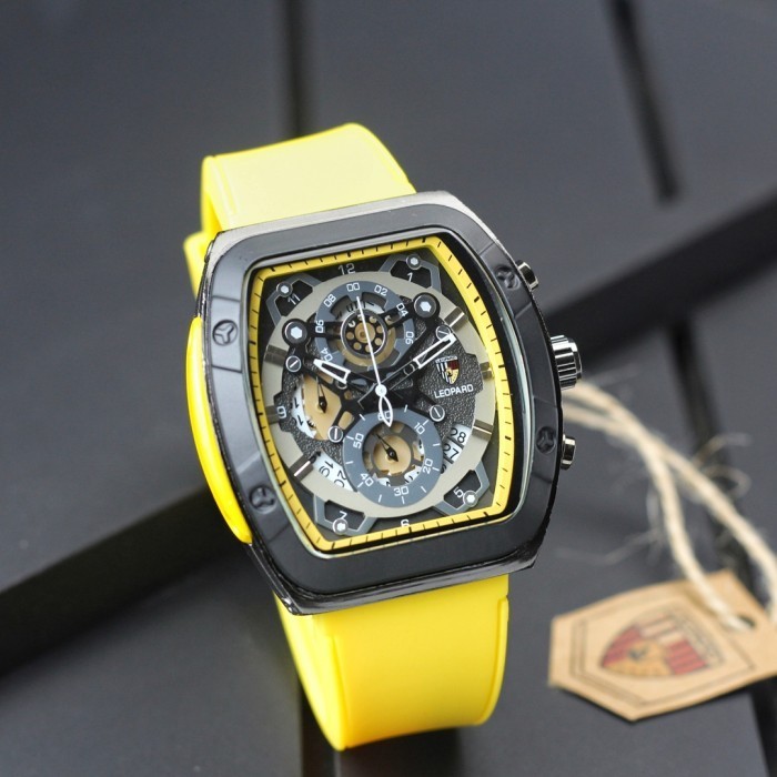 JAM TANGAN PRIA LEOPARD 8802 TALI KARET CHRONOGRAP AKTIF ORIGINAL RESTOCK