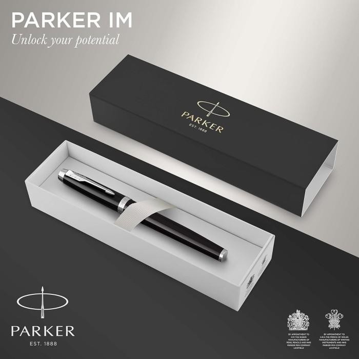 

Pulpen Parker IM BLACK Chrome Trim Fountain Pen Clip Silver ORIGINAL Import