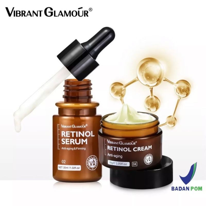 [Bpom] Vibrant Glamour Retinol Set Cream Wajah 30G + Serum Wajah 30Ml