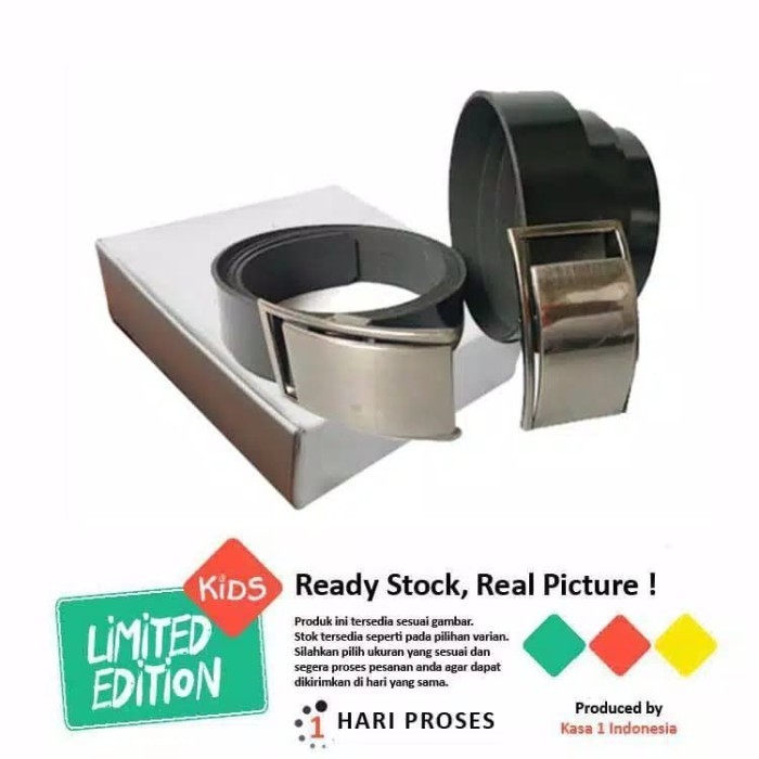 Ikat Pinggang Kulit Mata Pisau Lubang Dengan Dus Box Anak Laki-L