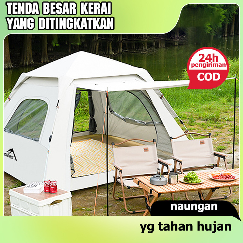 Tenda Camping Double Layer Otomatis Tenda Outdoor 6 Orang Tenda Lipat Portable Tenda Gunung
