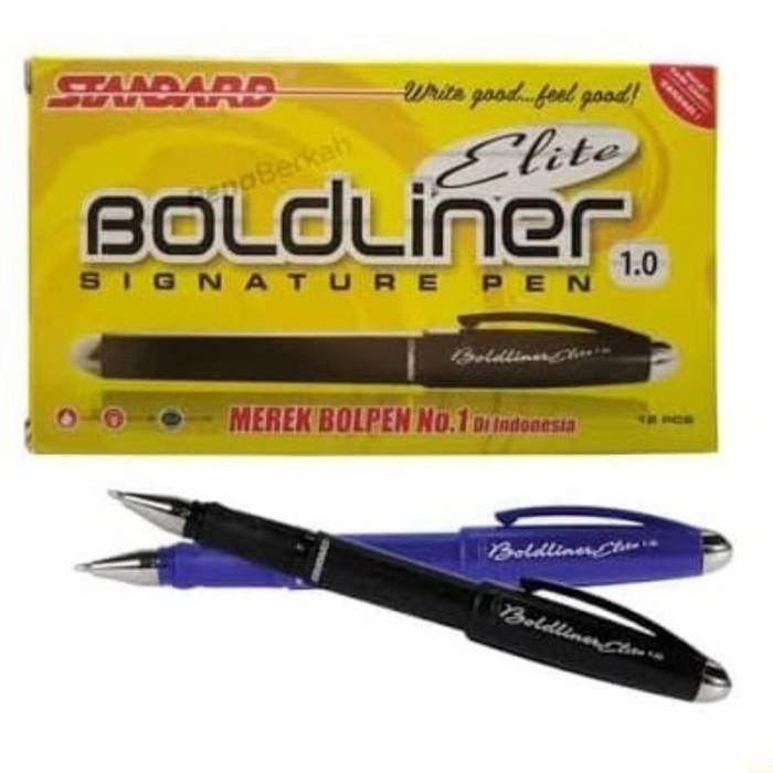

pulpen boldliner elite per lusin HTM&biru Import