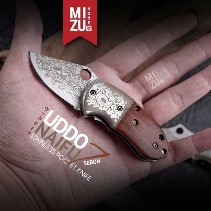 Mizu Uddonaifu-Sebun Stainless Pocket Knife Pisau Saku Lipat Browning