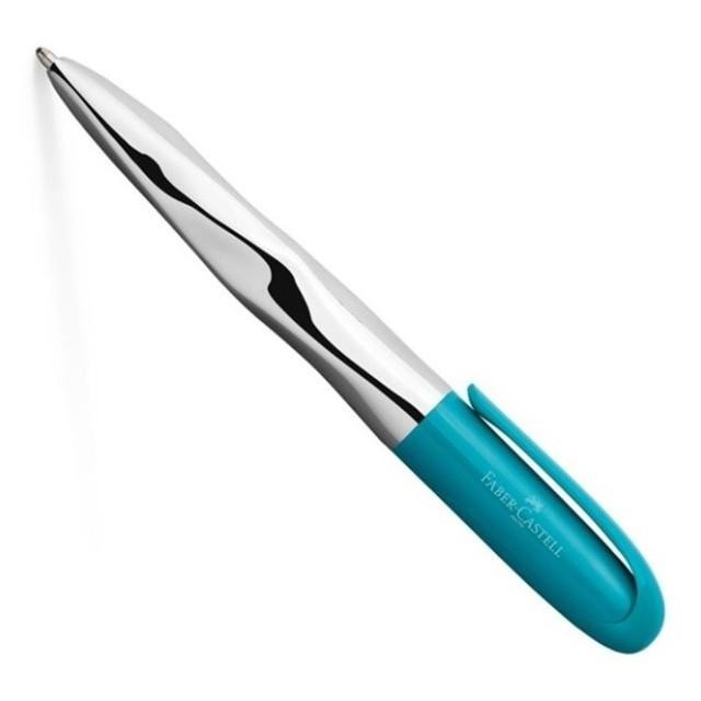 

Faber-Castell Nice Pen Shiny chromed Aqua Ballpoint pen Import