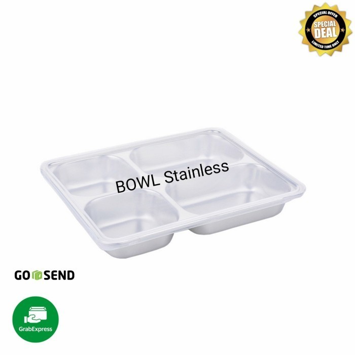 Kotak Makan Piring Sekat 4 Promo Stainless 304