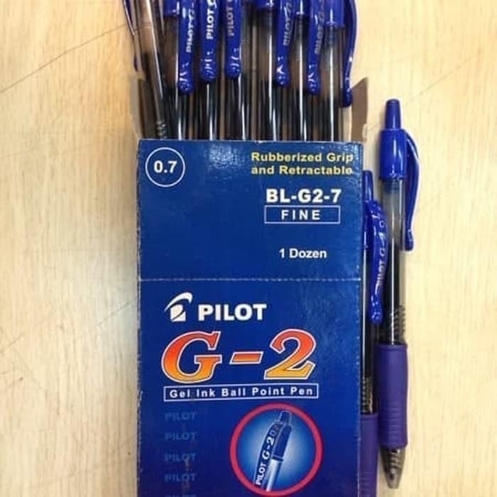 

Pulpen Pilot G2 0.7/lusin Biru Import