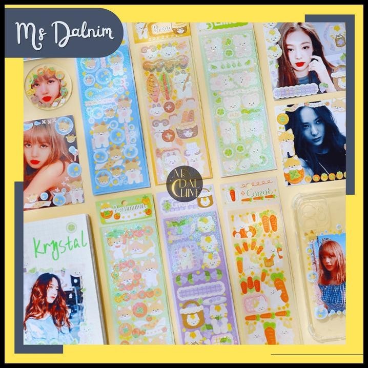 

DISKON STIKER HEWAN BUAH LUCU UNIK KOREA PVC GLITTER DECO STICKER KPOP ST65 !!