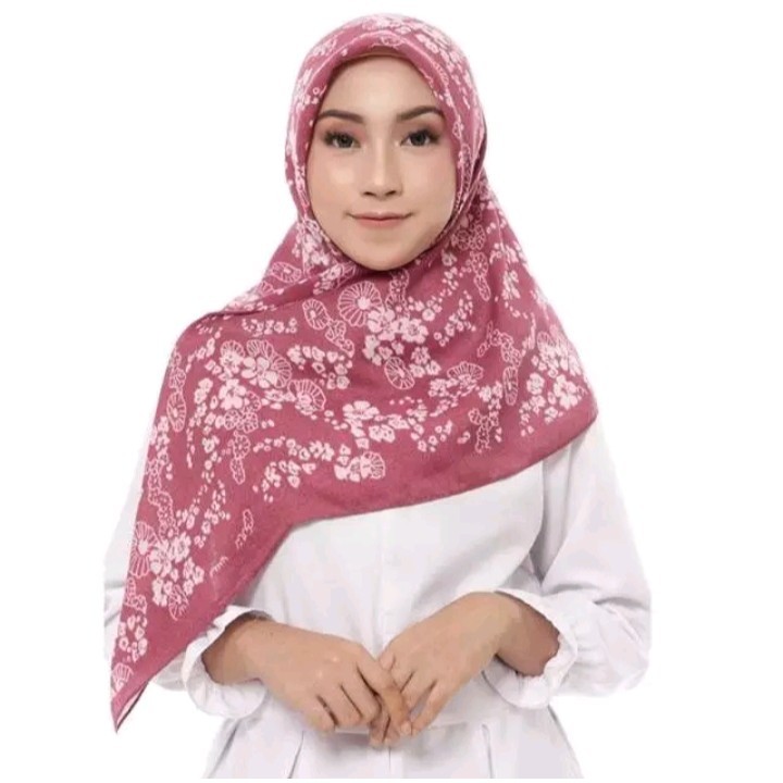 Dauky Segi Empat Polos+motif Kerudung Hijab Jilbab Mizuki Scarf
