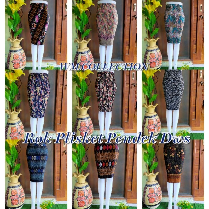 Rok Lilit Batik Solo // WM>ROK PLISKET PENDEK DEWASA/MACAM MOTIF DAN WARNA ROK PLISKET PENDEK/ROK