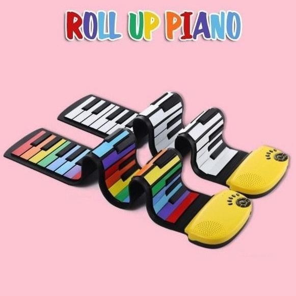 READY STOCK Piano Lipat Fleksibel Portable 49 Key Hand-Roll Up Piano