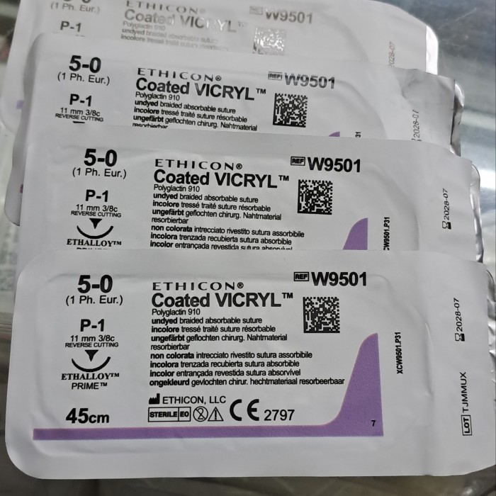 coated vicryl 5/0 w9501 per pcs