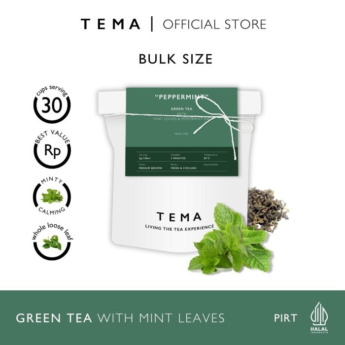 

TEMA Tea Loose Leaf Large Pouch - Peppermint / Green Mint