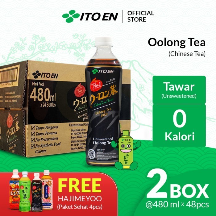 

2 Box ITO EN Oolong Tea No Sugar 480ml isi 48 pcs Free Paket Sehat