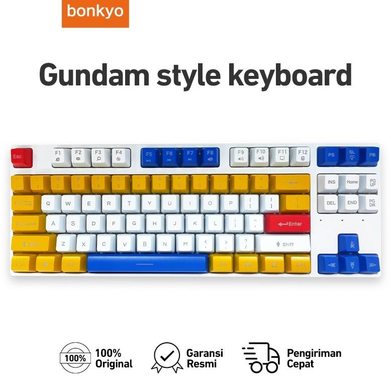 New Arival Bonkyo Keyboard 87 key gaming keyboard anime mouse keyboard mouse pad set kabel mouse key