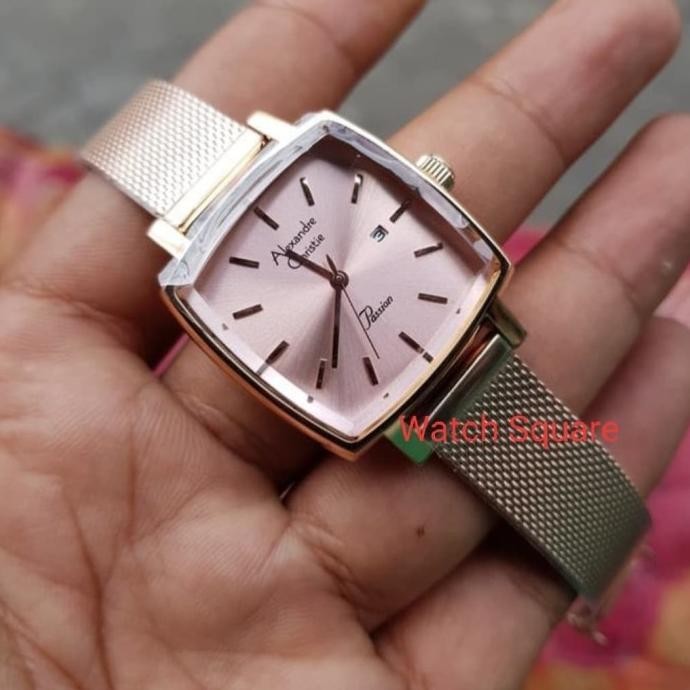 Jam Tangan Original Alexandre Christie Wanita AC2849 Pink Rosegold