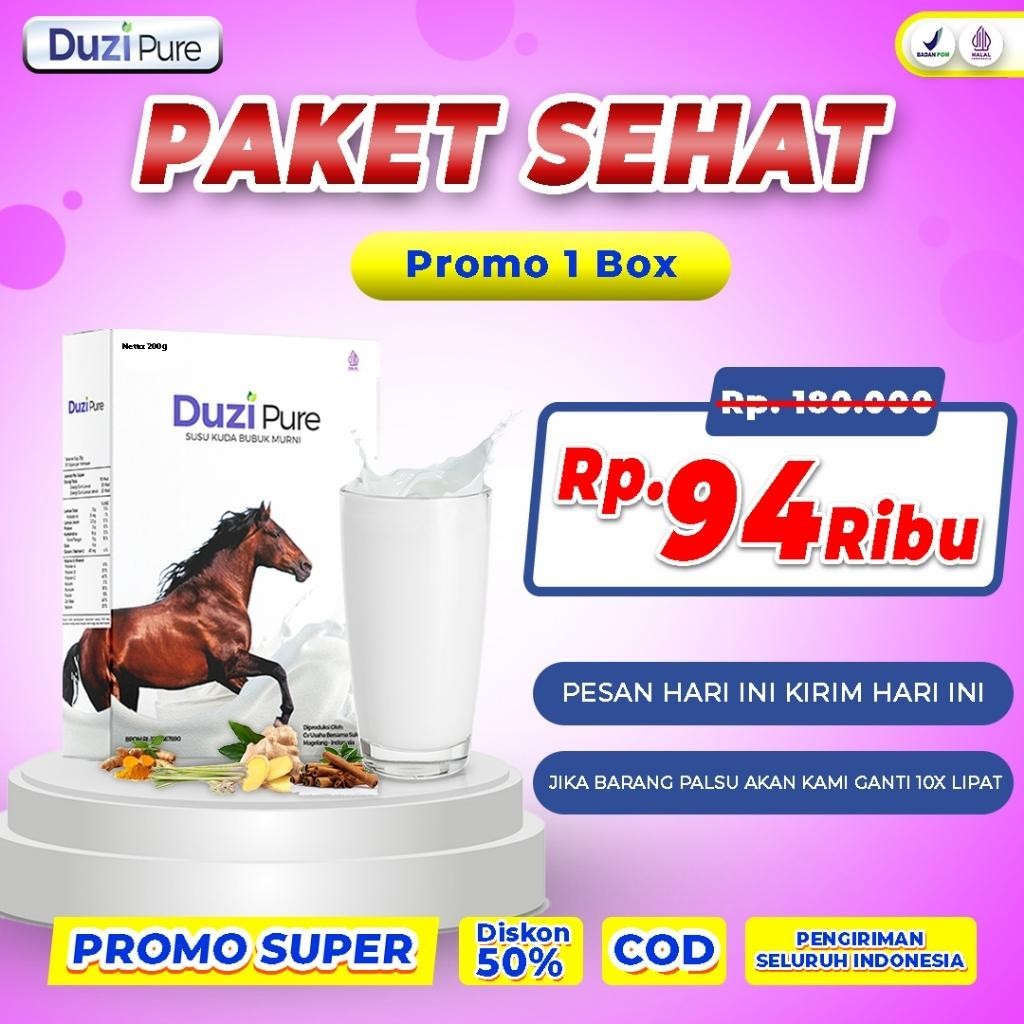 

Original Duzi Pure Susu Kuda Liar Lombok Murni 100% Original Hidup Lebih Sehat